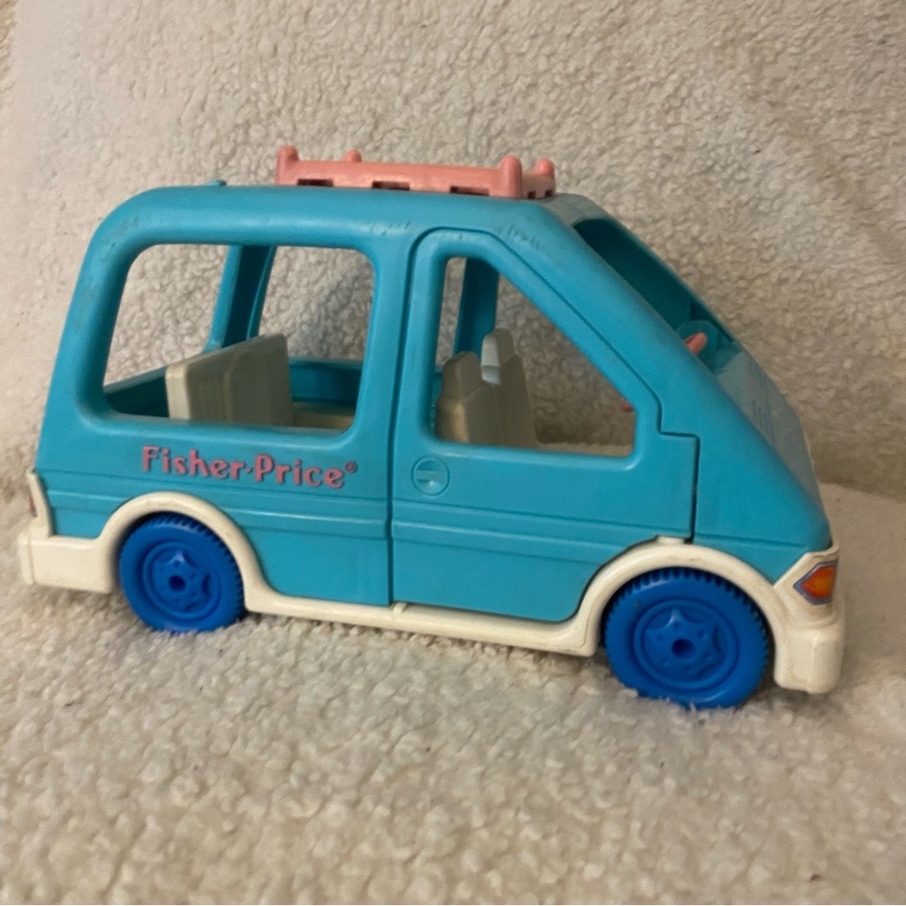 Fisher Price Loving Family Dollhouse Mini-van Car Blue Van 1993 Vintage Vehicle